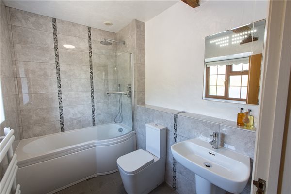 Modern bathroom in The Dairy cottage in Pembrokeshire
